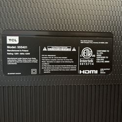 TCL Roku Flat Screen Tv 175 