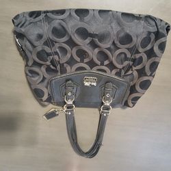 Black Coach Madison Op Art Shoulder Bag