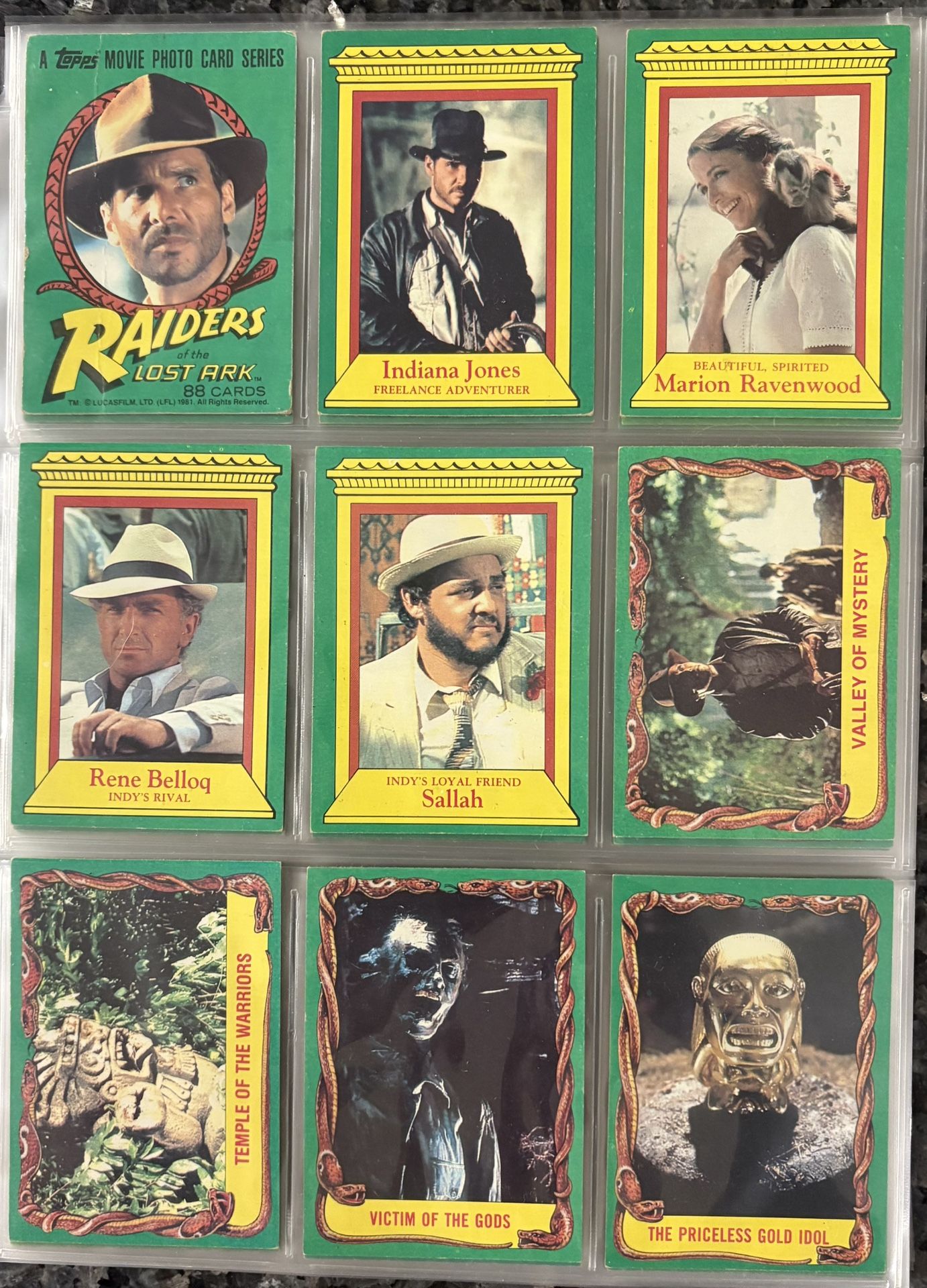 Raiders Of The Lost Ark Complete Set 1-88