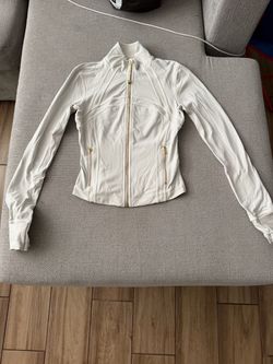 Lululemon Cream Cropped-Zip Athletic Jacket