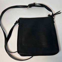 Black Crossbody Handbag Faux Leather Adjustable Purse