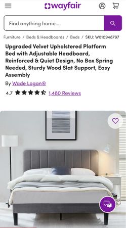 BNIB queen bedframe w upholstered headboard