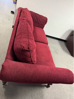 Traditional Burgundy Sofa
