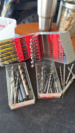 Large Drill Bit Lot with Organizer Case - Assorted Sizes