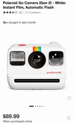Polaroid Go Camera (Gen 2) - White: Features instant film capability