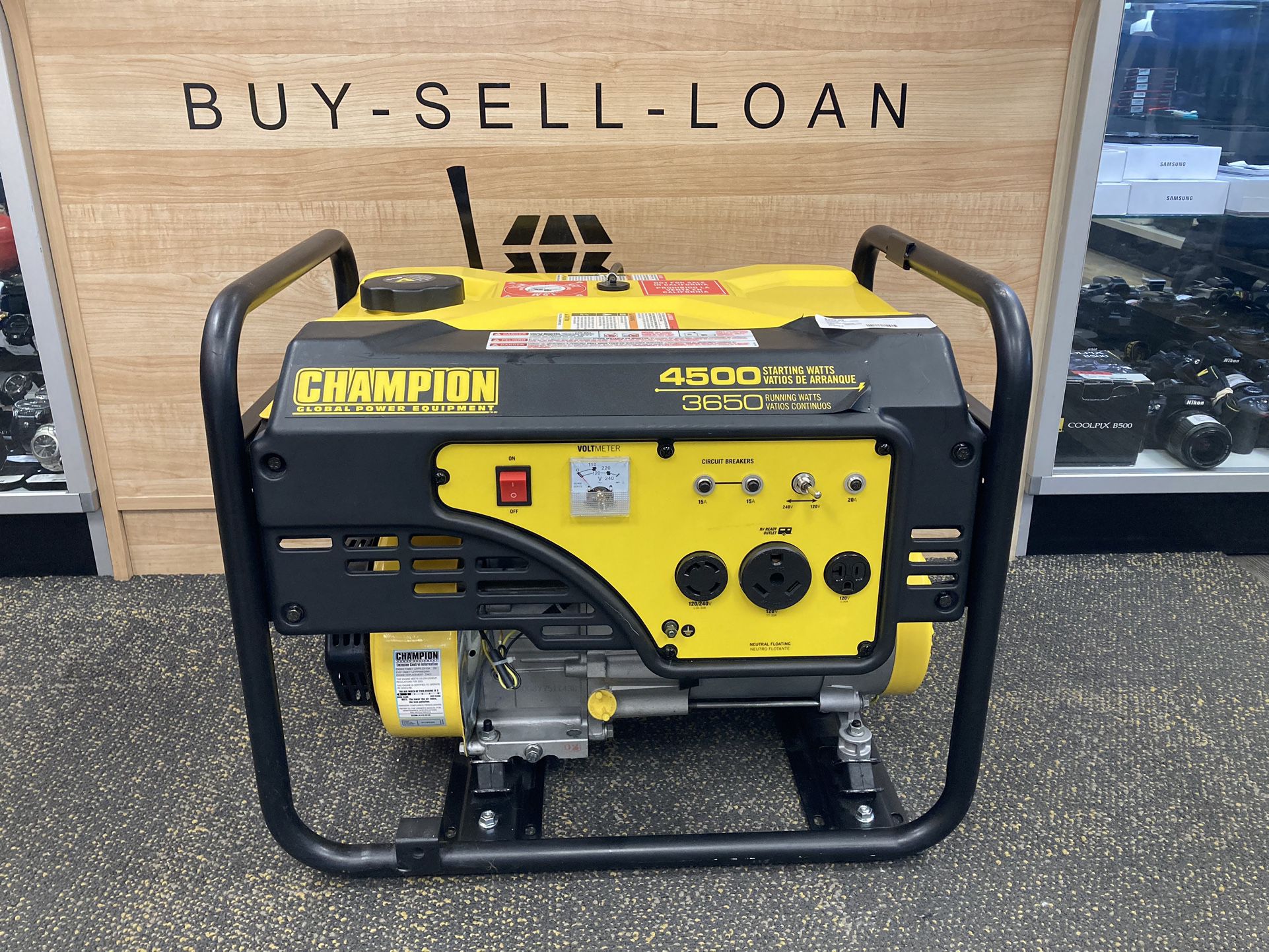 Champion 100216 - Power Equipment 4500/3650 Watt Ready Portable Generator, Yellow/Black