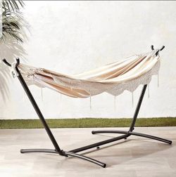 Double Hammock with 9-Foot Space Saving Steel Stand and Carrying Case, 2 Person, 450 lb