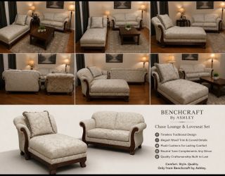 Ashley’s Benchmark Sofa Set: Couch & A Chaise