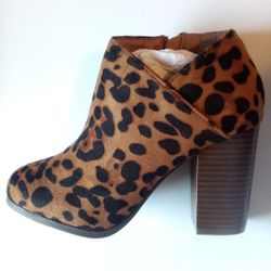 Leopard Suede Shoes- Booties Size 5.5-6