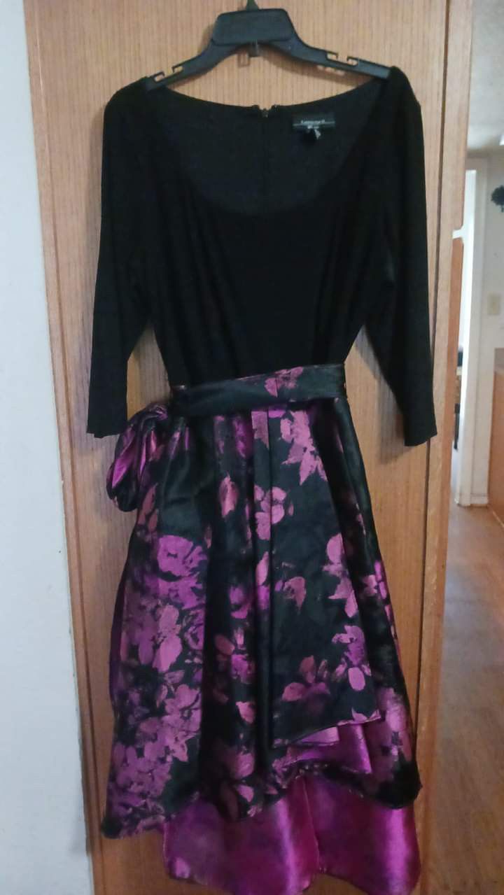 Size 16 Pink And Black Dress