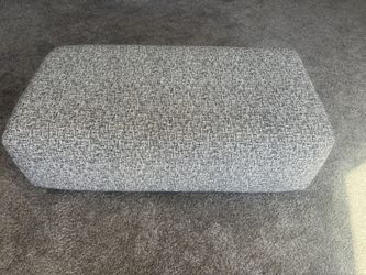 New Gray And Black Plush Ottoman