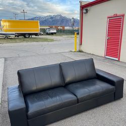 Modern Black Leather Sofa