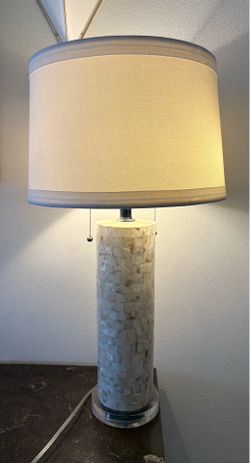 Modern Capiz Shell Table Lamp – Coastal / Boho Style