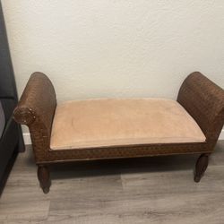 Vintage Rattan Bench 