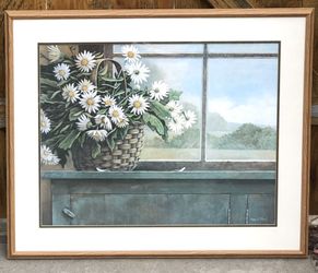 Large Art Print Arnie Fisk Daisies On A Ledge
