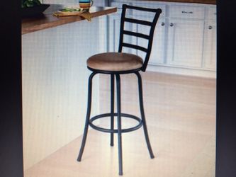 Mainstays 29” Ladder Back Black Barstool, Bronze