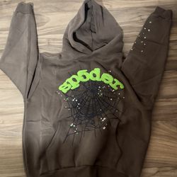 Gray Sp5der Hoodie 
