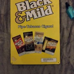 Authentic Black And Mild  Metal Sign