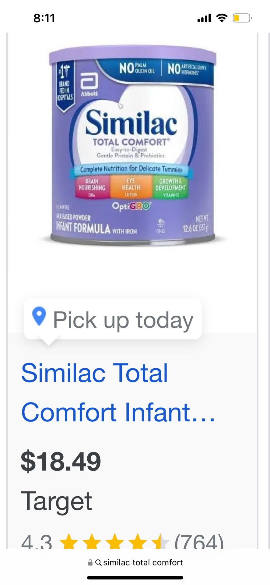 Similac Milk Total Comfort 