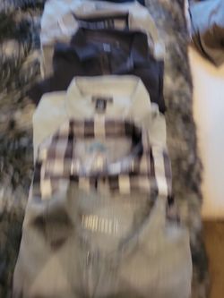 5 Mens Lg Shirts and 2 Lg Sweaters