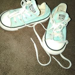 Teal Aqua Baby Girl Converse 