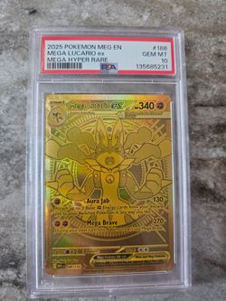 PSA 10 2025 POKEMON MEG EN-MEGA EVOLUTION MEGA HYPER RARE #188 MEGA LUCARIO