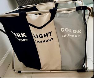 3-Compartment Laundry Hamper Sorter – Foldable