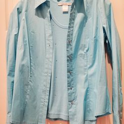 Womans Size Sm Shirt And Tank Top Set