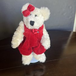 Retired Vintage Collectible Boyds Bear "Erin" Christmas Red Jumpsuit