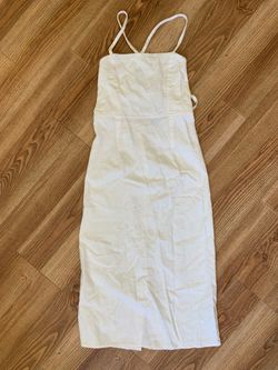 Wild fable cream linen blend midi dress size 0 XS