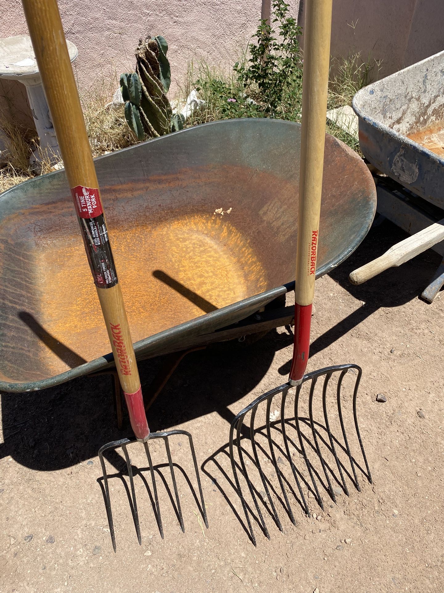 Razorback Pitchforks New 10 Tine15inches Wide Is $50 ,5 Tine Is 35$