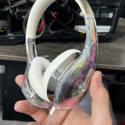 Monster Diamond Tears Edge On-Ear Headphones in a clear, multi-faceted "Crystal" design