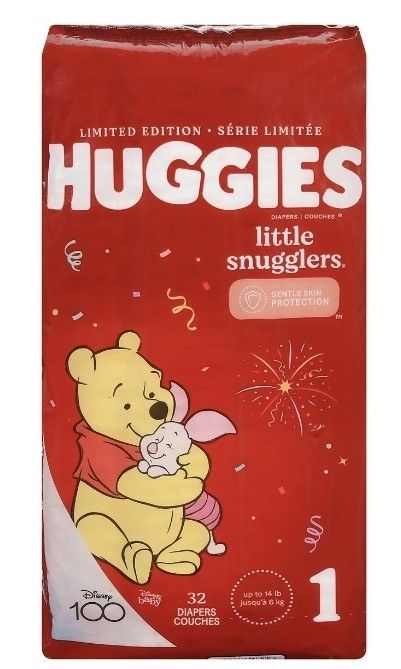 HUGGIES Limited Disney Edition   "Little Snugglers" 33 Diapers - Up To 14 Lbs