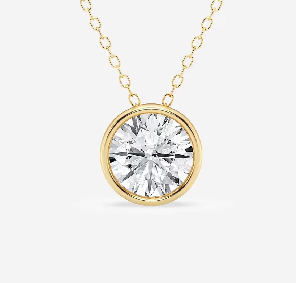 Round Lab Grown Diamond Bezel Set Solitaire