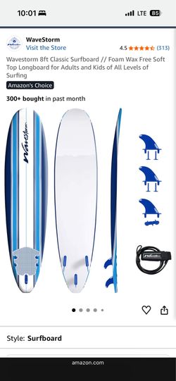 9’ Wavestorm Surfboard Soft Top