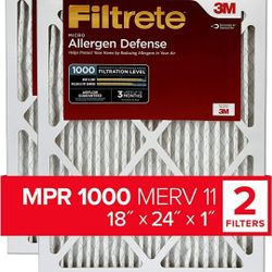 Filtrete Allergen Defense Air Filters 18x24x1, 2-pack