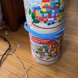2 Buckets Wood Blocks For 1-2 Year’s