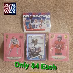 NFL FOOTBALL TRADING CARDS ONLY $4 EACH * PANINI DONRUSS ELITE SCORE RATED ROOKIE PINK CELEBRATION 