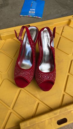 Red bedazzled heels size 10