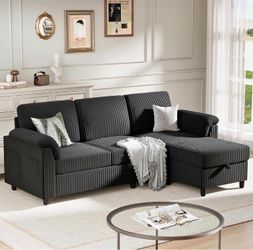 Sectional Couch for Living Room, 79in Sectional Sofa with Ottoman, L Shaped Couch with Armrests Side