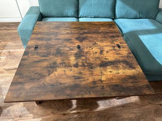 Rustic Brown Lift-Top Coffee Table with Storage