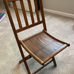 Antique Wood Folding Chair