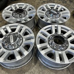 4X GENUINE 18" Ford Silver Super Duty Rims OEM WheelS  F250 F350 8x180 with caps