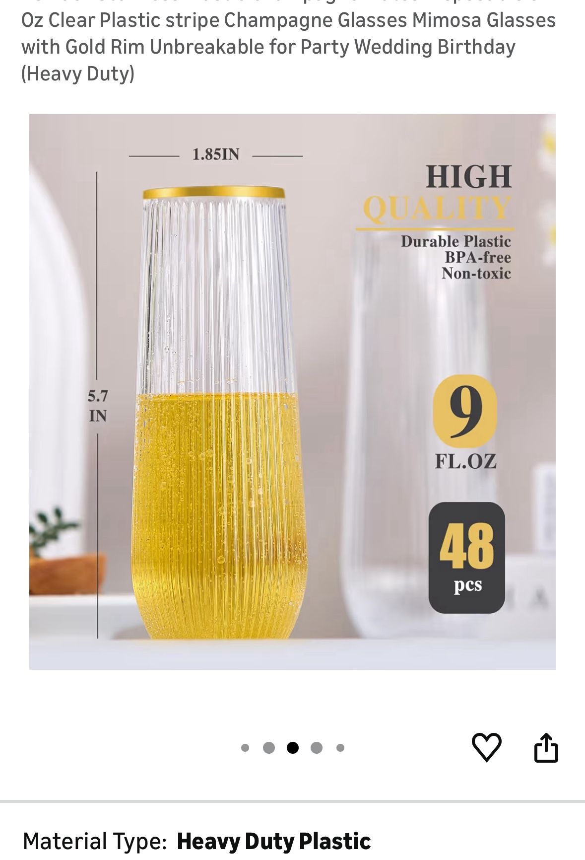 24 Plastic Champagne Flutes 