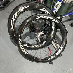 700c ZIPP 404 front / 808 rear tubular FULL CARBON Wheelset