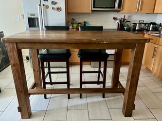 Large Wooden High Top Table