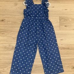 GAP Blue and White Polka Dot toddler girl Jumpsuit