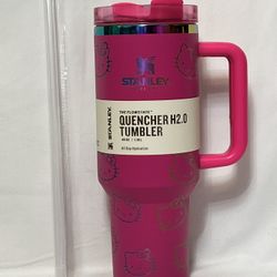 Stanley Hello Kitty 40oz Quencher H2.0 Tumbler Pink Cup Engraved
