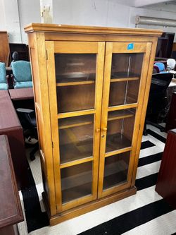 Bookcase with Glass wooden Doors