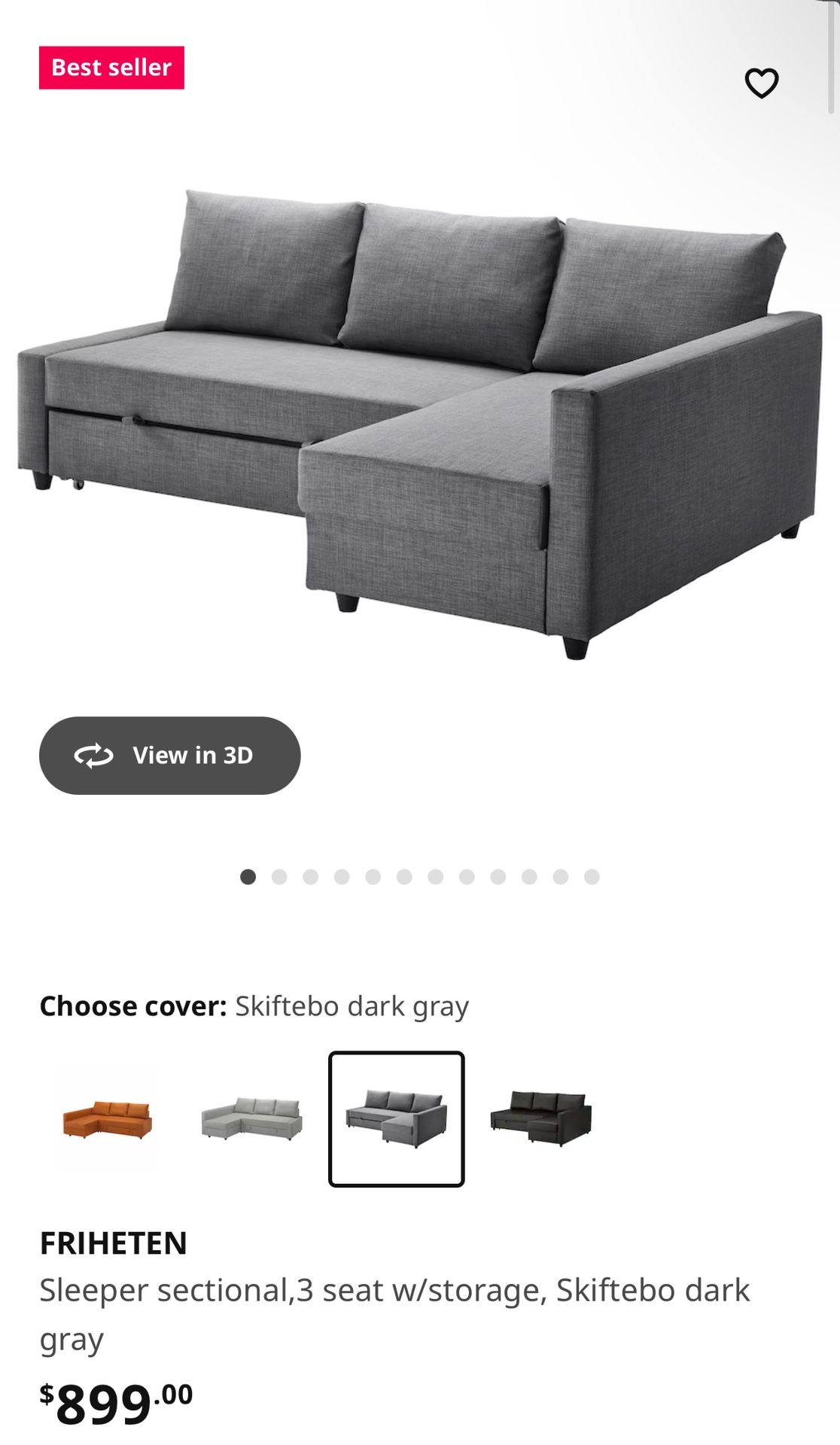 Pull-Out Couch w/ Bed & Storage - Great for Guests!